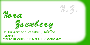 nora zsembery business card